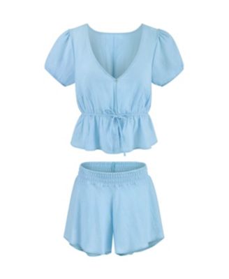 Women's Elisabetta Pajama Blouse And Shorts Set