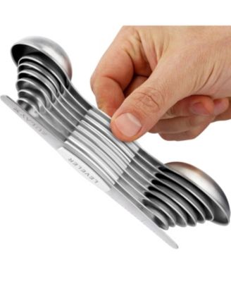 Set of 8 Stackable Magnetic Measuring Spoons with Leveler