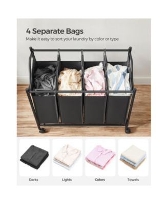 Rolling Laundry Sorter with Removable Bags