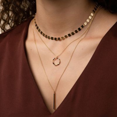 14k Gold Plated Harley Layered Necklace Holiday Gift Idea