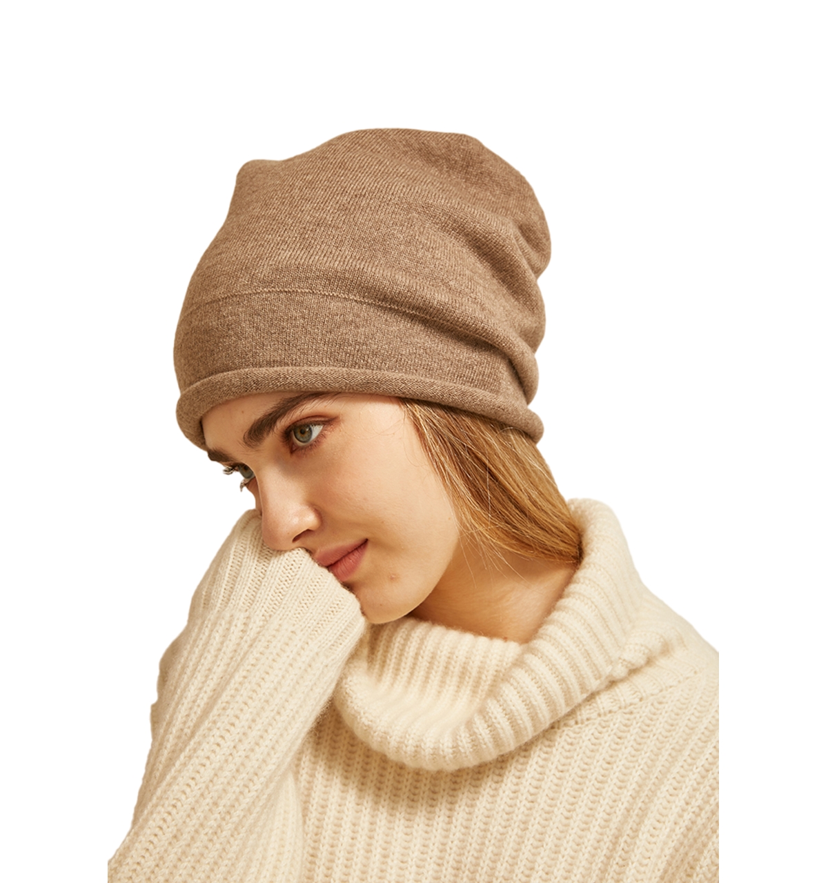Bellemere Double Layer Cashmere Hat - Brown