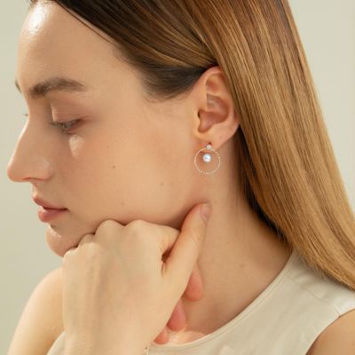 Sterling Silver Scarlet Cultured Pearl Earring Jacket