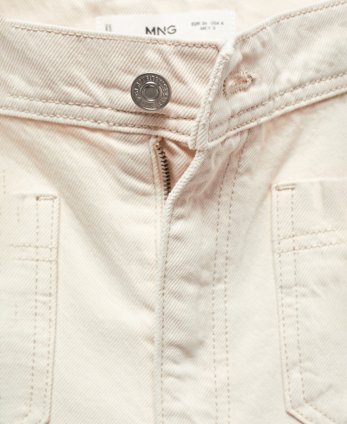 Shop Mango Women's Pockets Detail Wideleg Jeans In Natural White