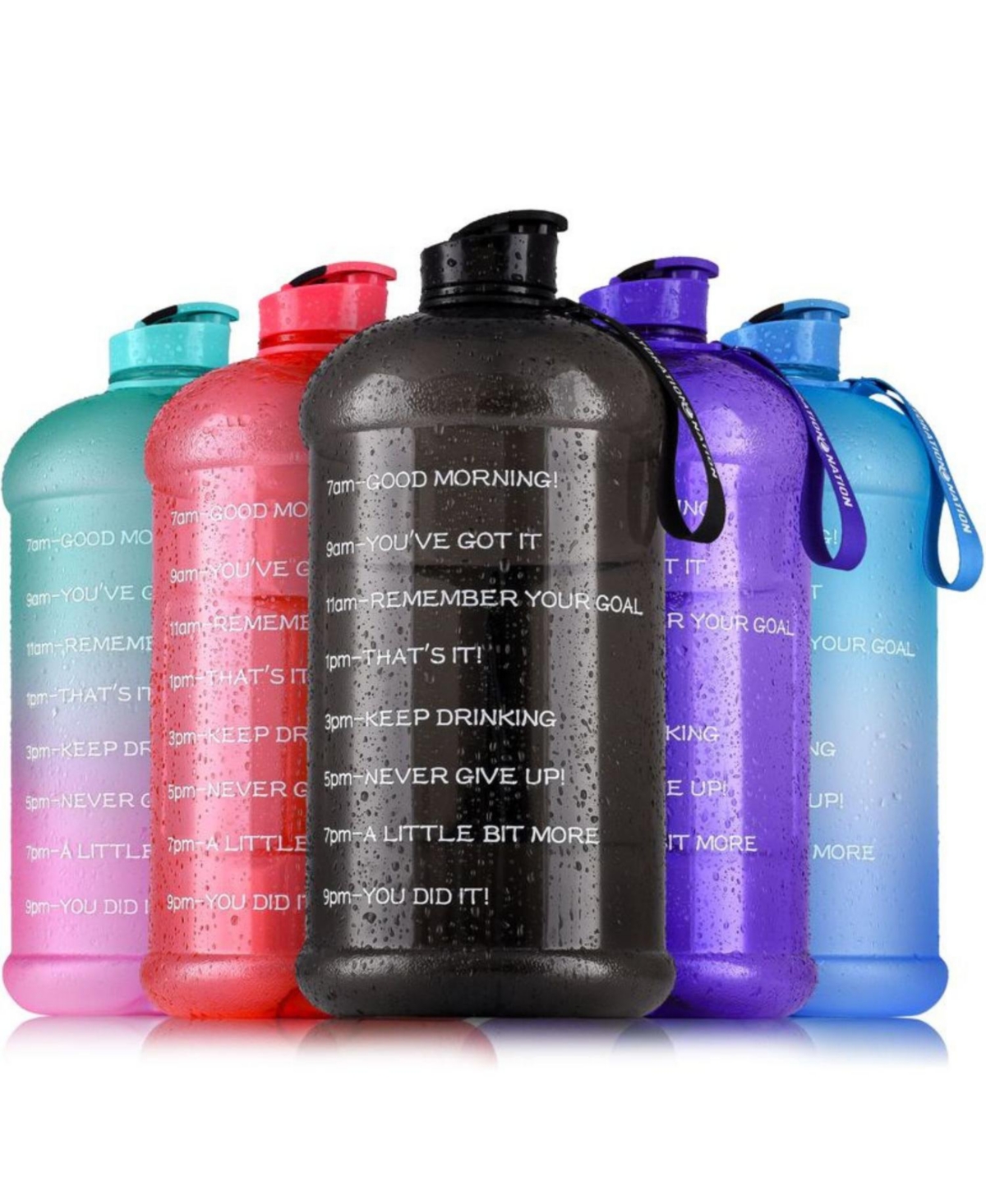 Zulay Kitchen 1 Gallon Water Bottle with Times to Drink (128oz) – Motivational Time Reader Large Jug