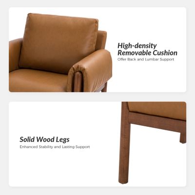 Bottorf Transitional Accent Chair with Arms and Solid Wood Legs