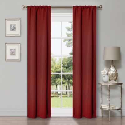 Solid Polyester Room Darkening Rod Pocket Curtain Panels, Set of 2