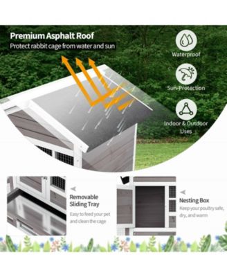 2-Story Wooden Rabbit/Dog Hutch with Running Area