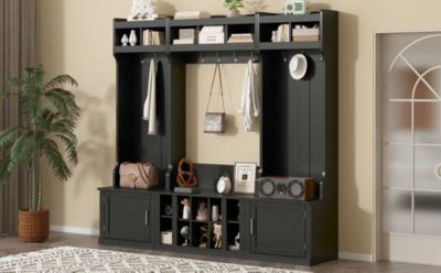  Multi-functional Hall Tree with Storage Bench