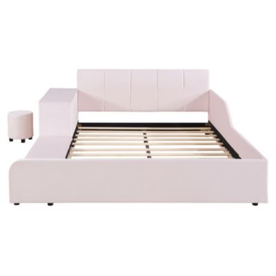 Velvet Upholstered Grounded Bed Set