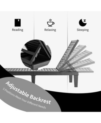 SUGIFT Outdoor Chaise Lounge Chair with 5 Positions Adjustable Backrest