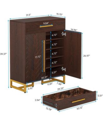 way to origin 2-Drawer Vertical File Cabinet, Modern Black Filing Cabinet with 5-Tier Bookshelf, Large Printer Stand