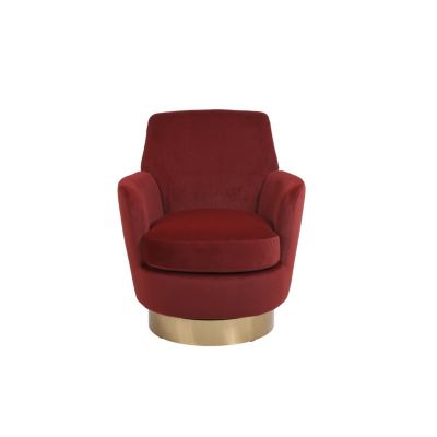 Swivel Barrel Chair with Gold Base