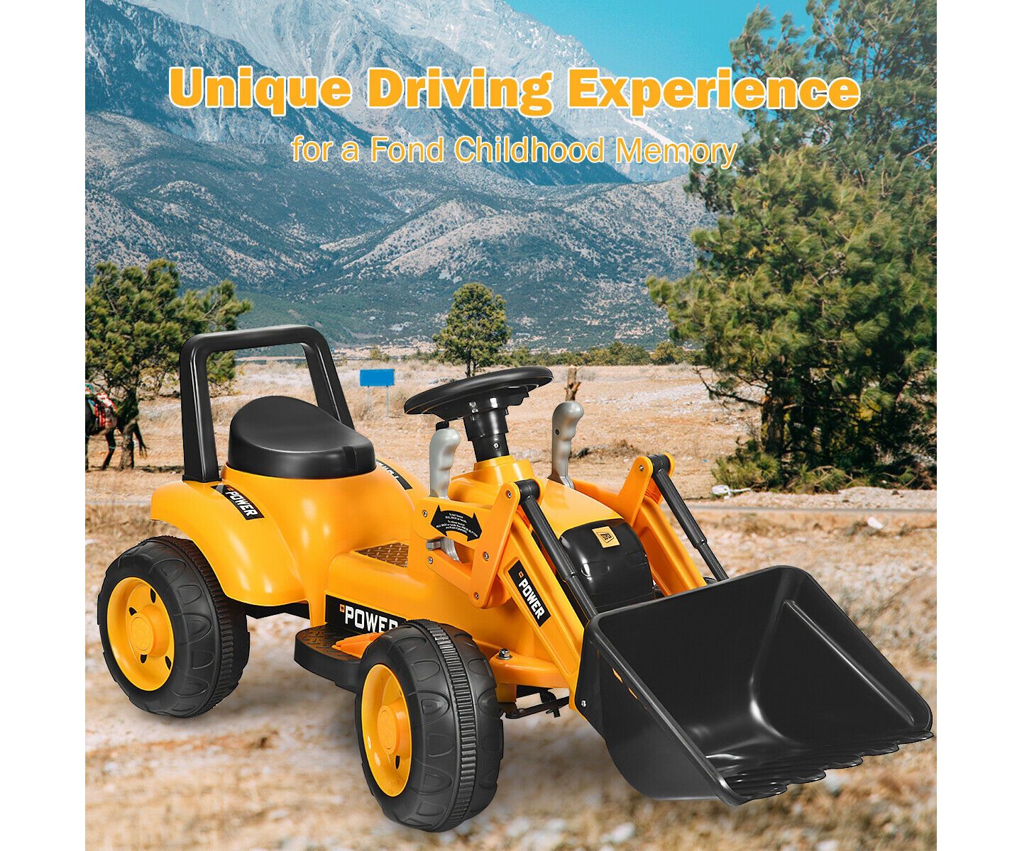 Детская игрушка SUGIFT Ride On Excavator Digger, 47.5" x 21.5" x 21.5", 6V Battery Powered Tractor, Ages 3+ — фото 8
