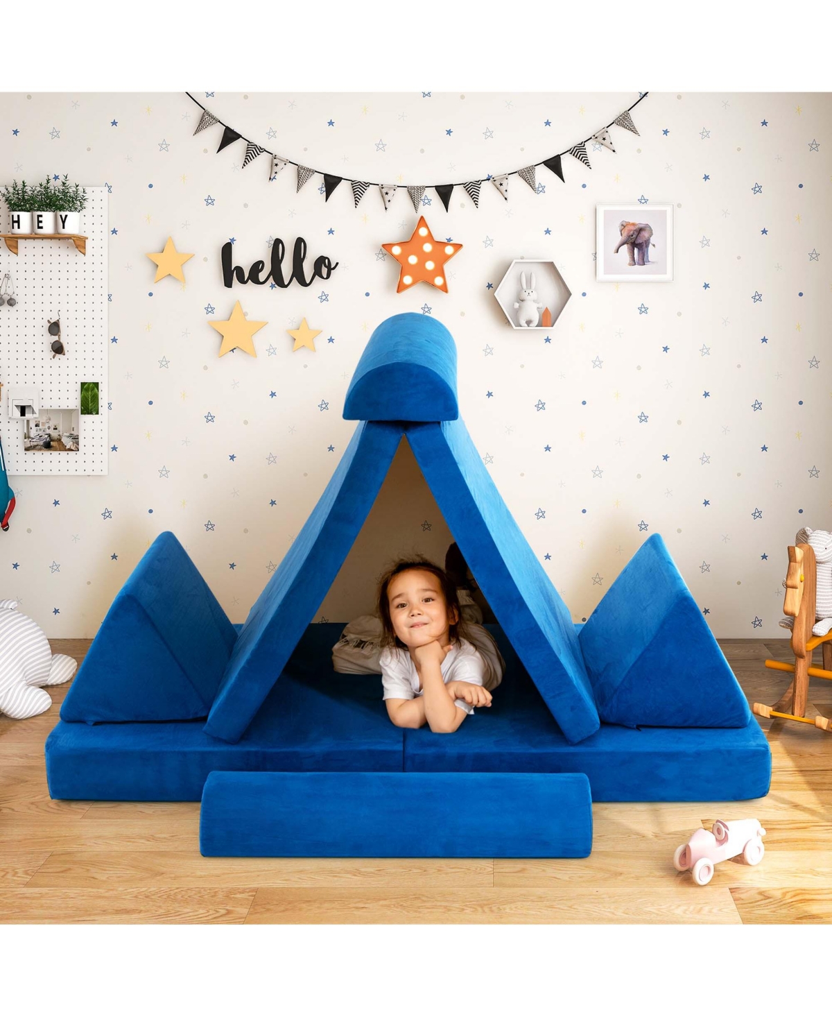 Costway 6 Pcs Kids Play Sofa Set Modular Convertible Foam Folding Couch Toddler Playset