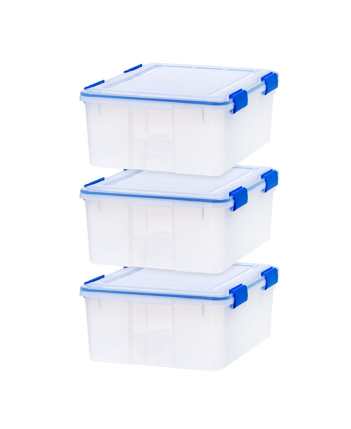 31 Qt Storage Box with Gasket Seal Lid, 3 Pack - Bpa-Free, Made in Usa - Heavy Duty Moving Containers with Tight Latch, Weather Proof Tote Bi