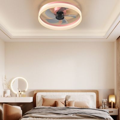 Thin Pink Dimmable LED Ceiling Fans
