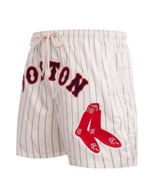 Men's Cream Boston Red Sox Pinstripe Retro Classic Woven Shorts