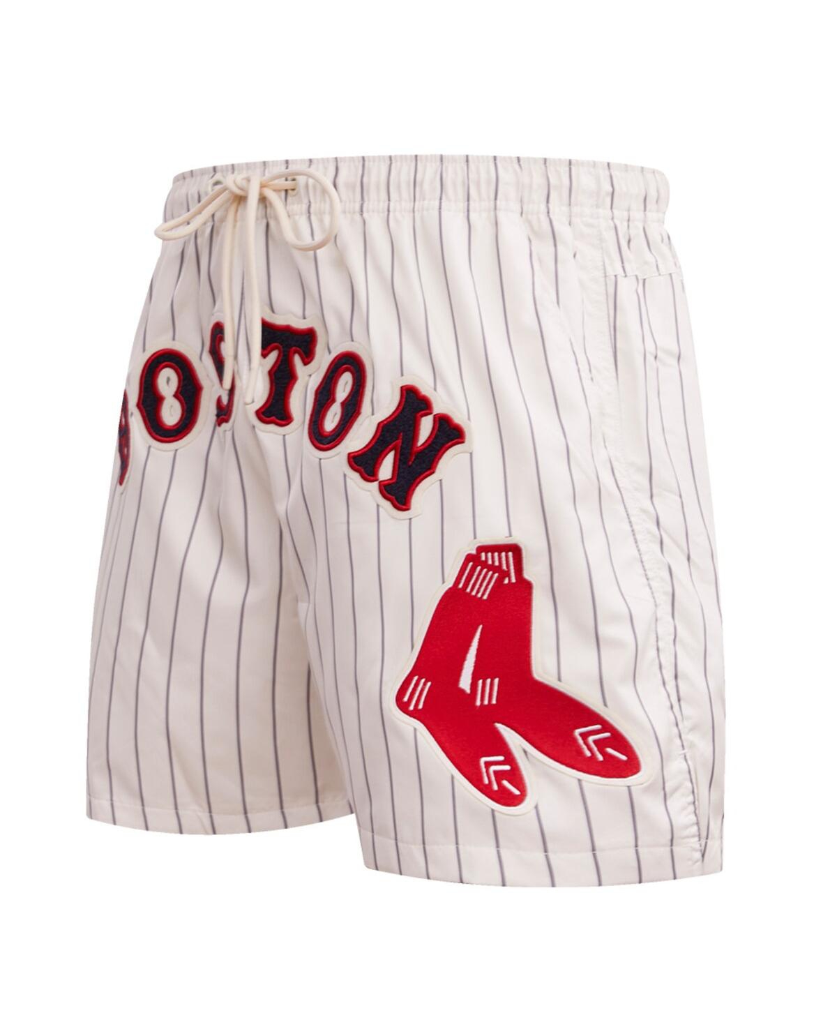 Pro Standard Men's Cream Boston Red Sox Pinstripe Retro Classic Woven Shorts In Cream