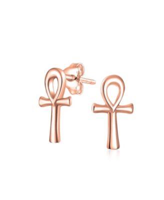 Petite rose gold cross stud