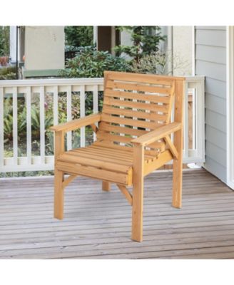 Outdoor Solid Fir Wood Chair with Inclined Backrest