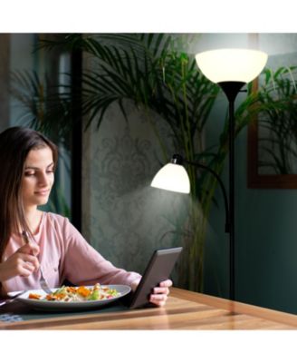 Sky Dome Plus 72" LED Torchiere Floor Lamp with 1 Reading Arm