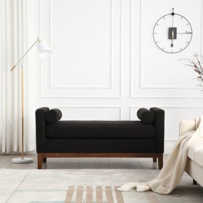 53.5"W Elegant Upholstered Bench, Ottoman