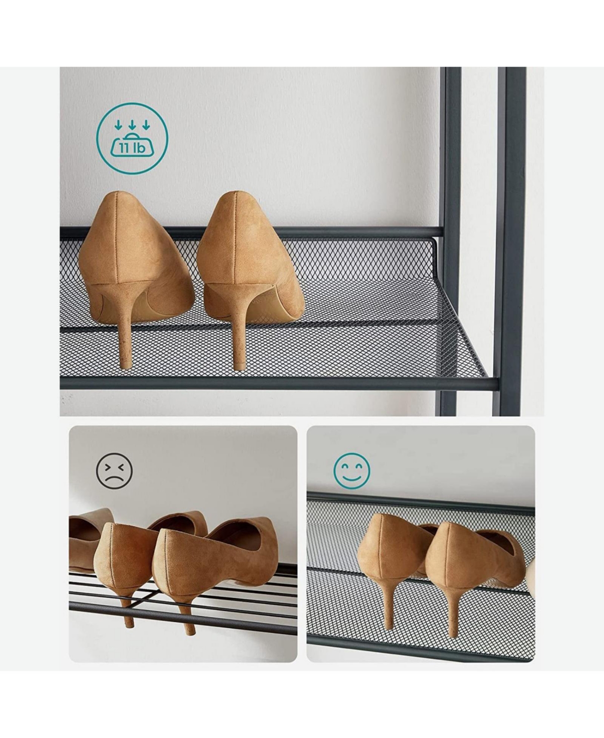 Slickblue 12-Tier Shoe Rack, Stackable 6-Tier Shoe Organizers, 48-60 Pairs of Shoes, Large Capacity
