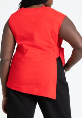 Women's Plus Size Asym Tie Top