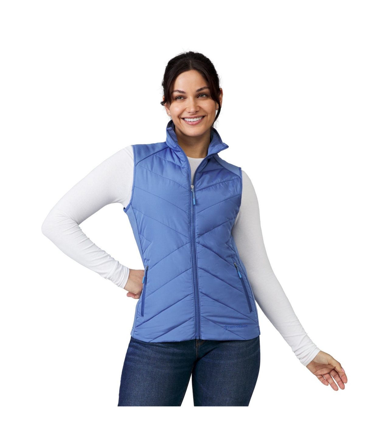 Women's Quilted Hybrid Vest - Taupe