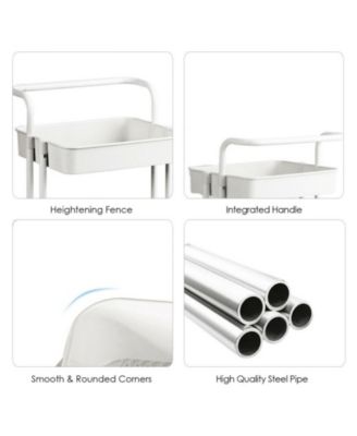 3-Tier Utility Cart Storage Rolling Cart with Casters