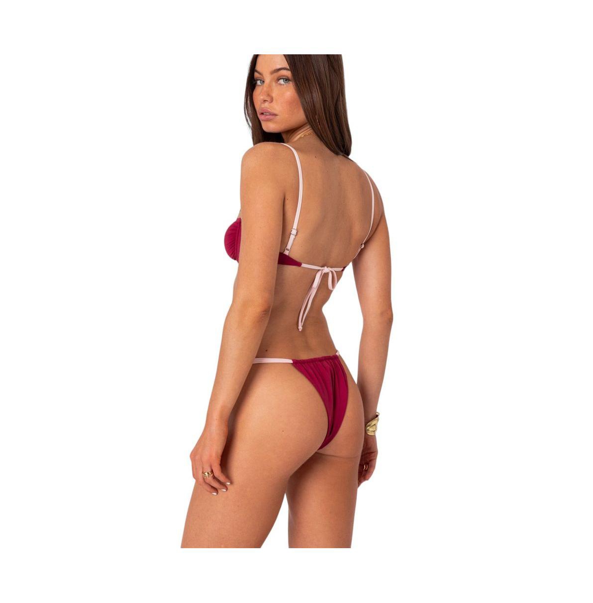 Edikted Women's Leanna Contrast Cupped Bikini Top