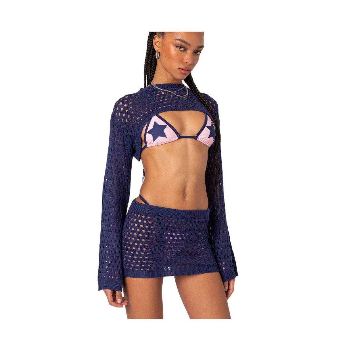 Edikted Women's Celena Crochet Shrug Top