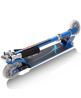 Folding Aluminum Kids Kick Scooter with LED Lights - Blue