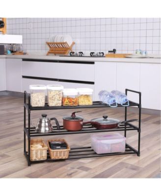 3-Tier Shoe Rack Metal Shoe Tower Shelf Storage Organizer Cabinet Hold up to 15 Pairs Shoes