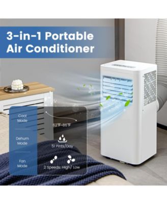 5000 BTU(SACC) Portable Air Conditioner Cools 250 Sq.Ft