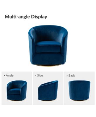 Swivel Accent Chair with Gold Metal Base for Living Room Nursery