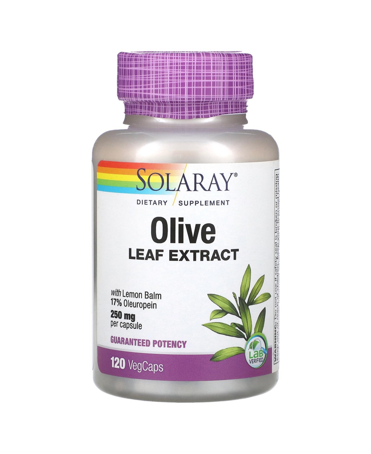 Olive Leaf Extract 250 mg - 120 VegCaps - Assorted Pre-pack (See Table