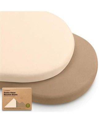 Bassinet Sheet for Baby Girls, Boys, 2-Pack Soothe Bassinet Fitted Sheets, Bedside Bassinet Mattress Sheet