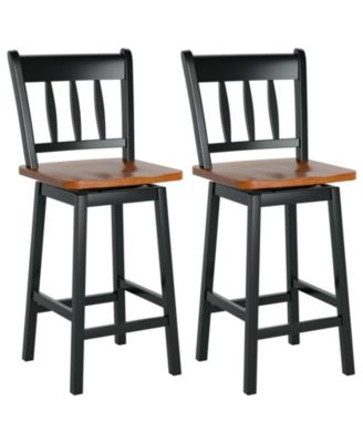 24.5 Inches Set of 2 Swivel Bar Stools with 360° Swiveling