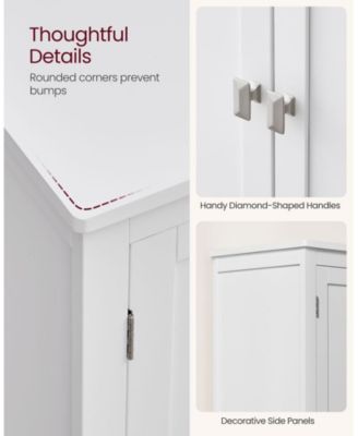 Bathroom Floor Cabinet with Adjustable Shelves for Towels and Toiletries