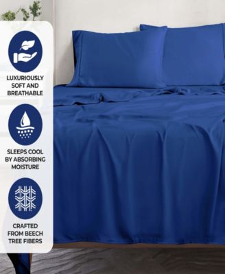  300-TC Cooling Modal Solid Deep Pocket 4-Piece Sheet Set, Queen