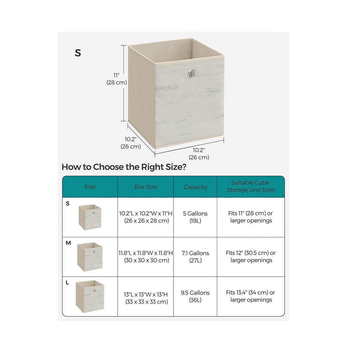 Slickblue Foldable Storage Organizer Boxes, Storage Cubes, Set Of 6 Clothes Organizer, Toy Bins