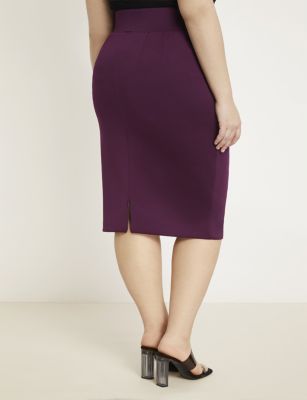 Women's Plus Size Neoprene Pencil Skirt