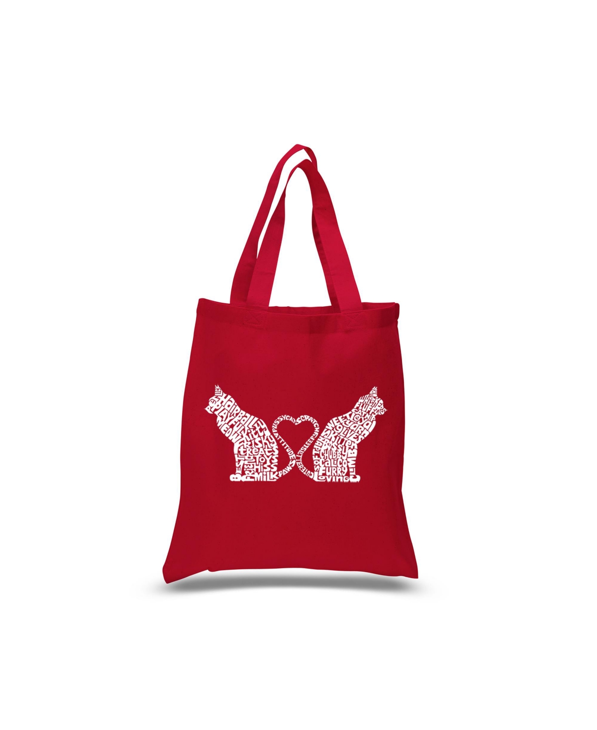 Cat Tail Hearts - Small Word Art Tote Bag - Sapphire