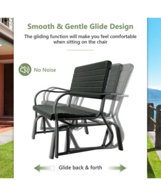 SUGIFT Outdoor Patio Steel Swing Bench Loveseat