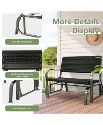 SUGIFT Outdoor Patio Steel Swing Bench Loveseat