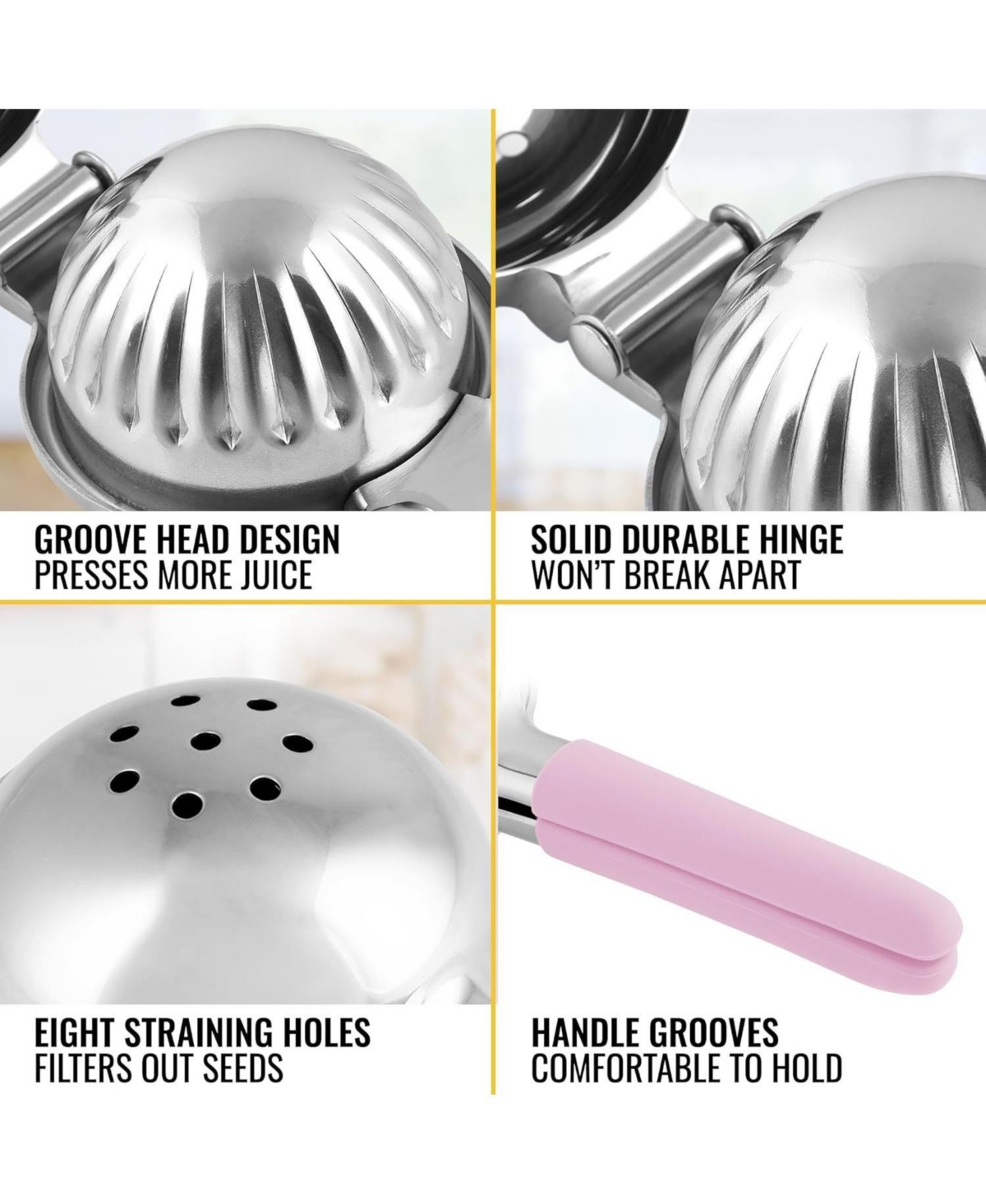 Zulay Kitchen Lemon Squeezer Stainless Steel with Premium Heavy Duty Solid Metal Squeezer Bowl