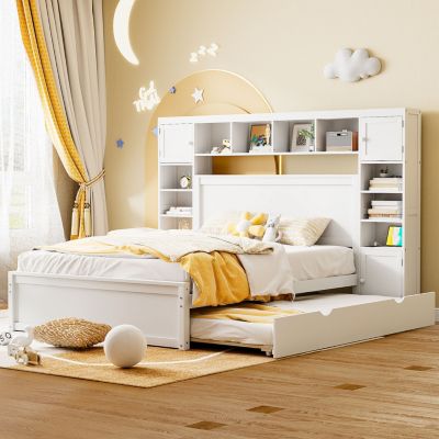 Streamdale Wooden Queen Bed with Cabinetry and Outlets