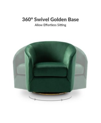 Swivel Accent Chair with Gold Metal Base for Living Room Nursery