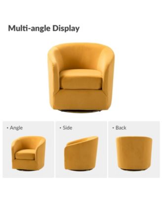 Swivel Accent Chair with Gold Metal Base for Living Room Nursery